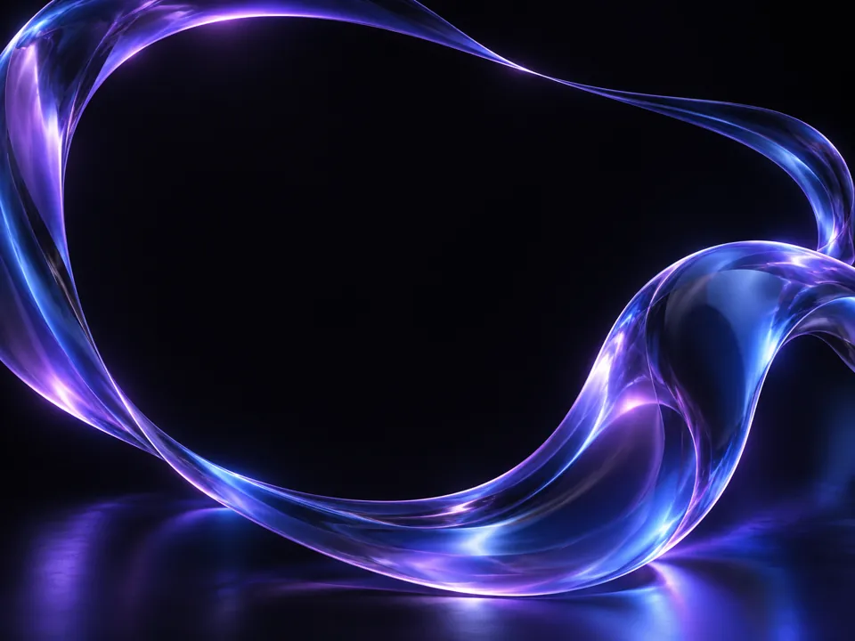 Violet and blue sculptural light, created as cover artwork for the LUMA concept